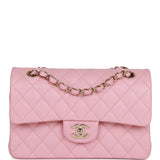 Chanel Small Classic Double Flap Bag Pink Caviar Light Gold Hardware
