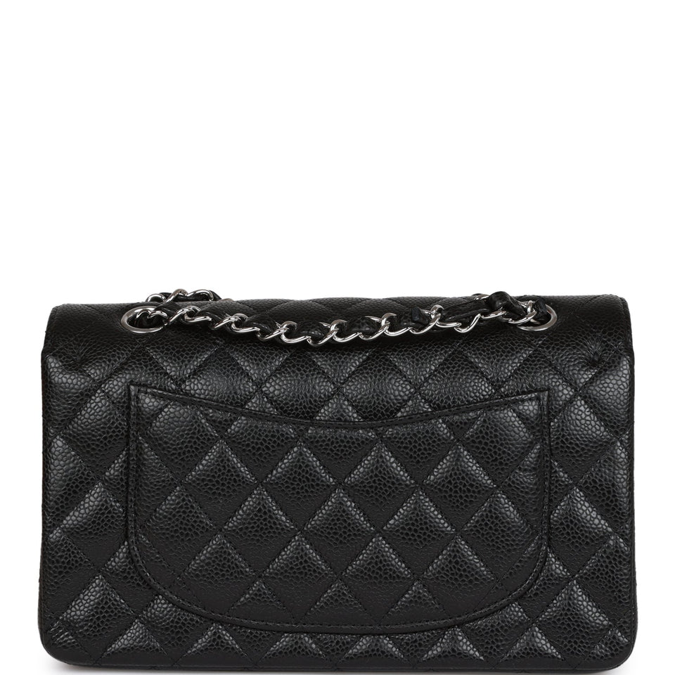 Chanel Small Classic Double Flap Black Caviar Silver Hardware