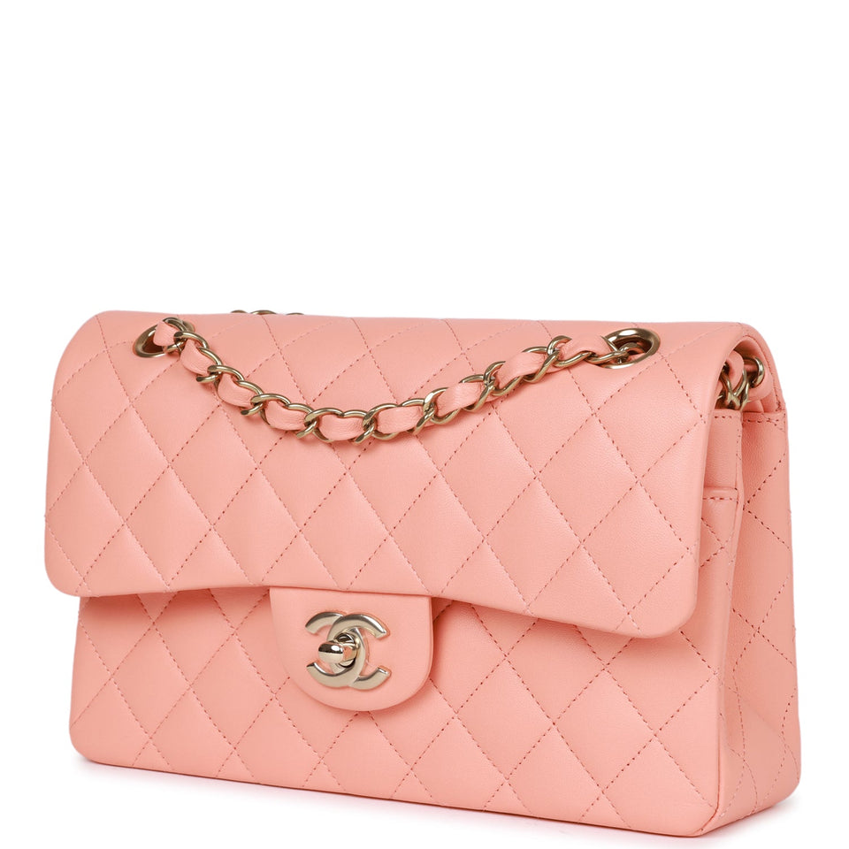 PAYMENT 1 OF 2 Chanel Small Classic Double Flap Pink Lambskin Light Gold Hardware