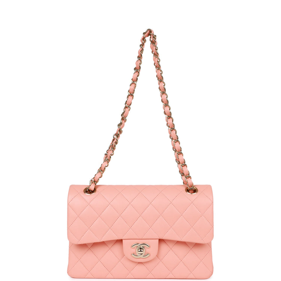 PAYMENT 1 OF 2 Chanel Small Classic Double Flap Pink Lambskin Light Gold Hardware