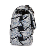 Chanel Mini Rectangular Flap Bag Blue Tweed Silver Hardware