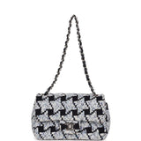 Chanel Mini Rectangular Flap Bag Blue Tweed Silver Hardware