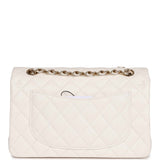 Chanel Small Classic Double Flap Bag White Caviar Light Gold Hardware