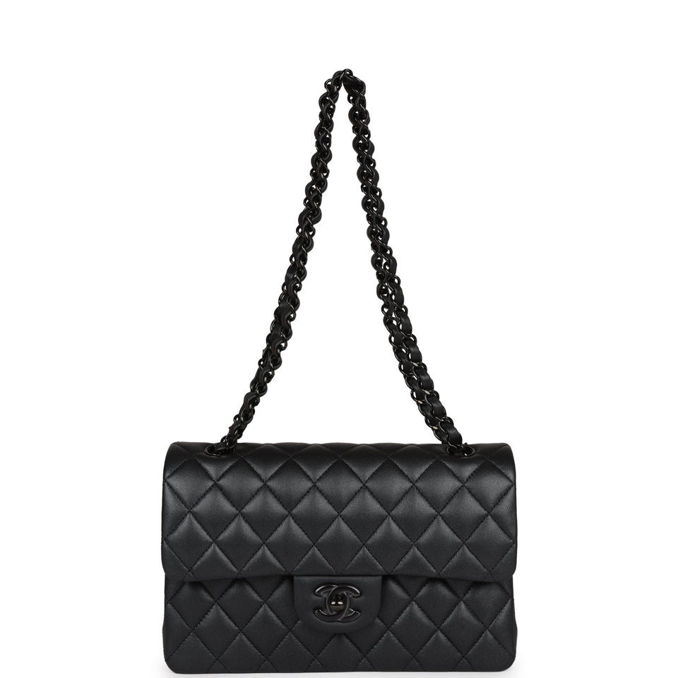 Chanel Small Classic Double Flap Bag SO Black Iridescent Lambskin Black Hardware