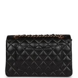 Chanel Small Classic Double Flap Bag Black Lambskin Rose Gold Hardware