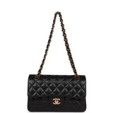 Chanel Small Classic Double Flap Bag Black Lambskin Rose Gold Hardware