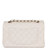 Chanel Small Classic Double Flap White Caviar Light Gold Hardware