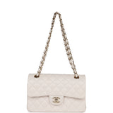 Chanel Small Classic Double Flap White Caviar Light Gold Hardware