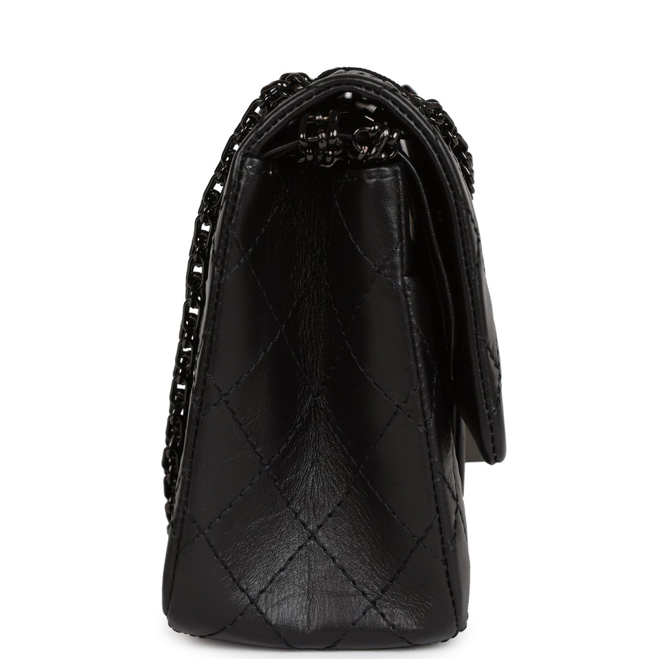 Chanel Small Reissue 226 2.55 SO Black Aged Calfskin Black Hardware