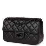 Chanel Mini Reissue 224 2.55 Flap So Black Aged Calfskin Black Hardware