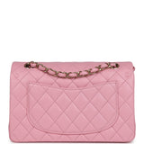 Chanel Small Classic Double Flap Dark Pink Lambskin Light Gold Hardware