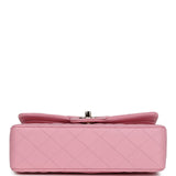 Chanel Small Classic Double Flap Dark Pink Lambskin Light Gold Hardware