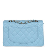 Chanel Small Classic Double Flap Bag Light Blue Caviar Light Gold Hardware