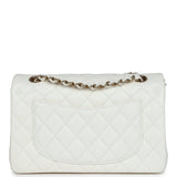 Chanel Small Classic Double Flap White Caviar Light Gold Hardware