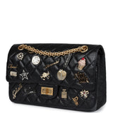 Chanel Small Reissue 225 2.55 Double Flap Lucky Charms Black Aged Calfskin Antique Gold Hardware