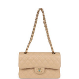Chanel Small Classic Double Flap Bag Beige Caviar Gold Hardware