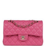 Chanel Small Classic Double Flap Dark Pink Caviar Light Gold Hardware