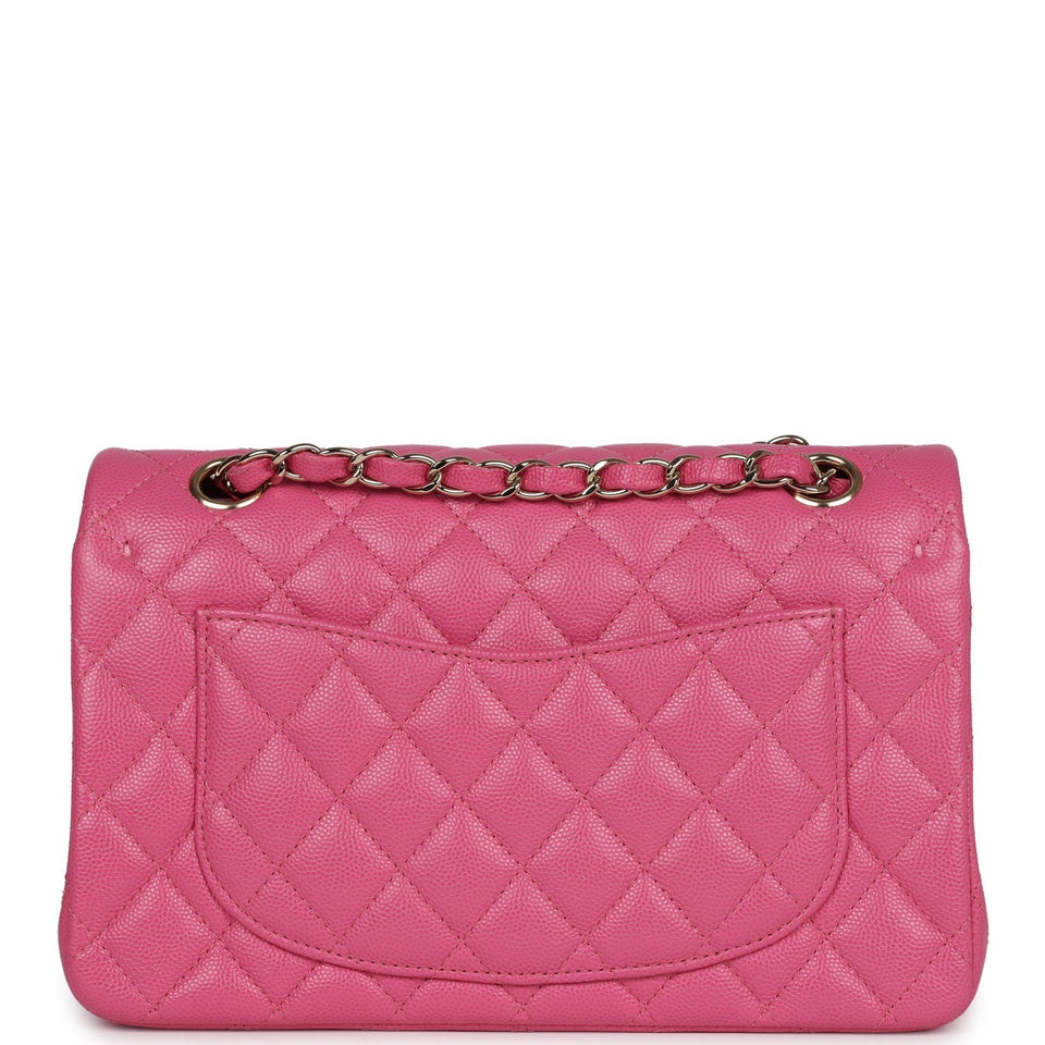 Chanel Small Classic Double Flap Dark Pink Caviar Light Gold Hardware