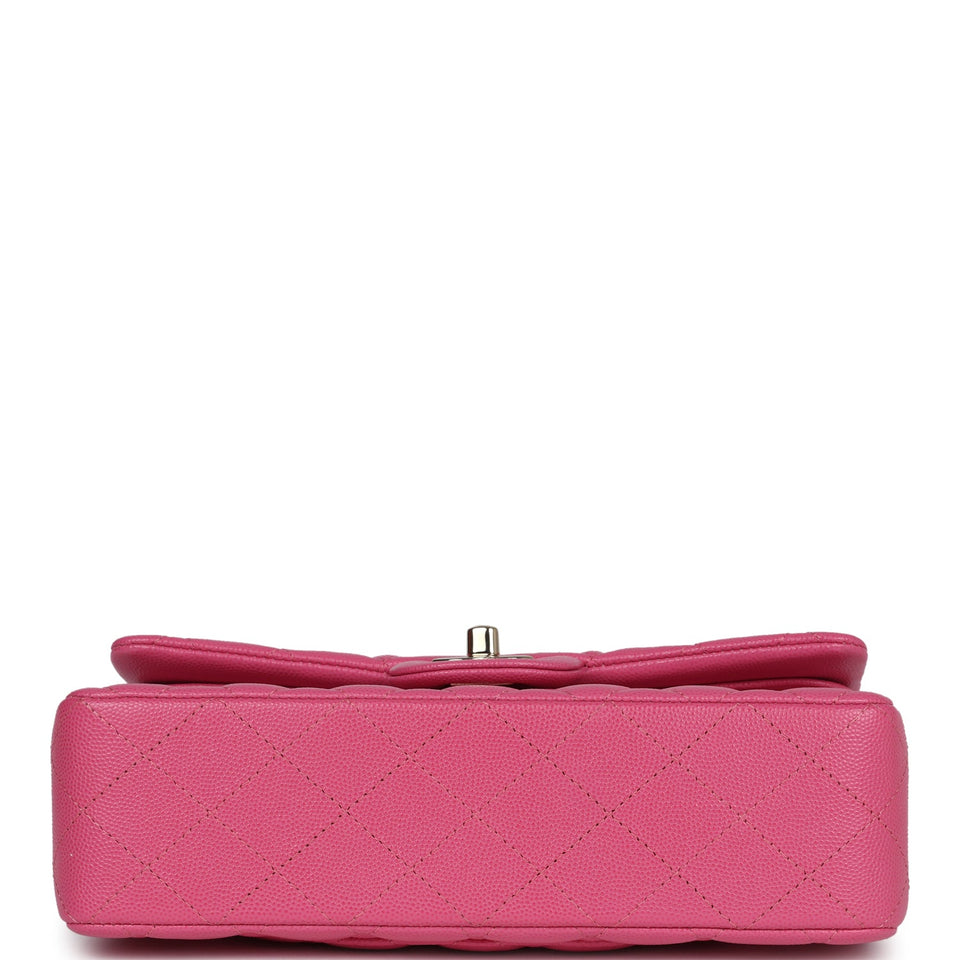 Chanel Small Classic Double Flap Dark Pink Caviar Light Gold Hardware