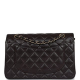 Chanel Small Classic Double Flap Bag Brown Lambskin Light Gold Hardware