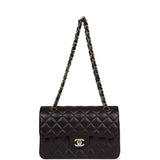 Chanel Small Classic Double Flap Bag Brown Lambskin Light Gold Hardware