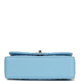 Chanel Small Classic Double Flap Bag Light Blue Caviar Gold Hardware