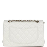 Chanel Small Classic Double Flap White Caviar Light Gold Hardware
