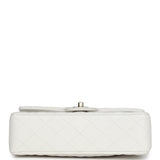 Chanel Small Classic Double Flap White Caviar Light Gold Hardware