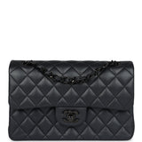 Chanel Small Classic Double Flap Bag SO Black Iridescent Lambskin Black Hardware