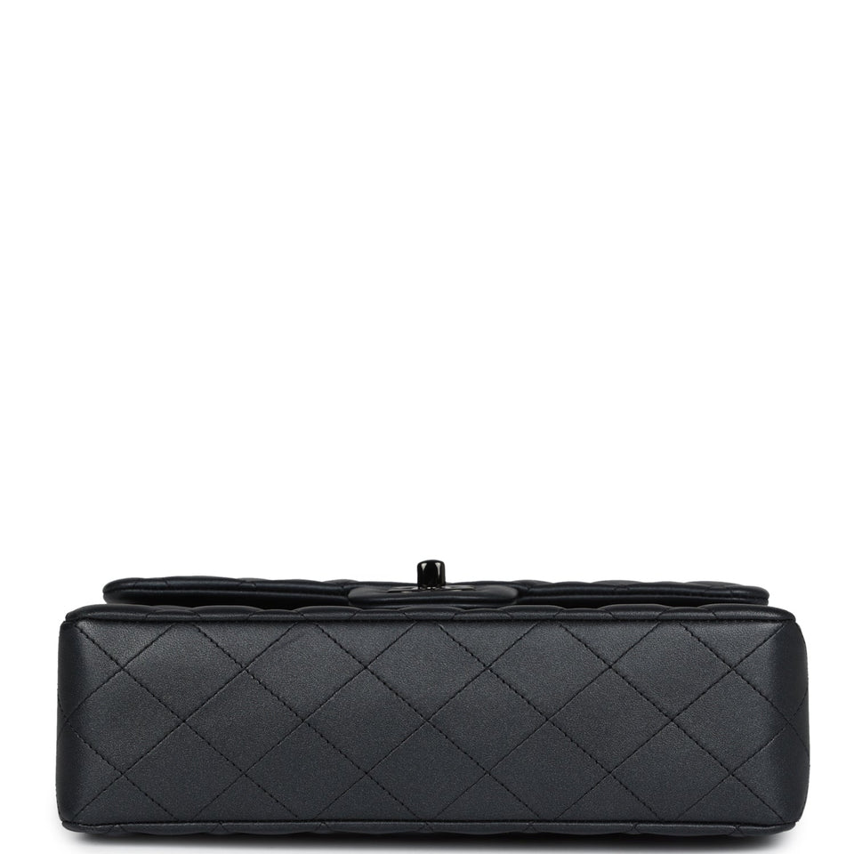 Chanel Small Classic Double Flap Bag SO Black Iridescent Lambskin Black Hardware