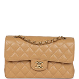 Chanel Small Classic Double Flap Dark Beige Caviar Gold Hardware