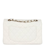 Chanel Small Classic Double Flap White Caviar Light Gold Hardware