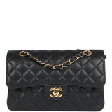 Chanel Small Classic Double Flap Bag Black Caviar Gold Hardware