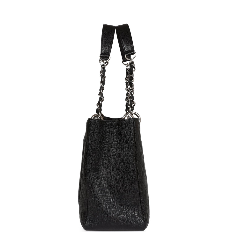 Chanel Grand Shopping Tote GST Black Caviar Silver Hardware