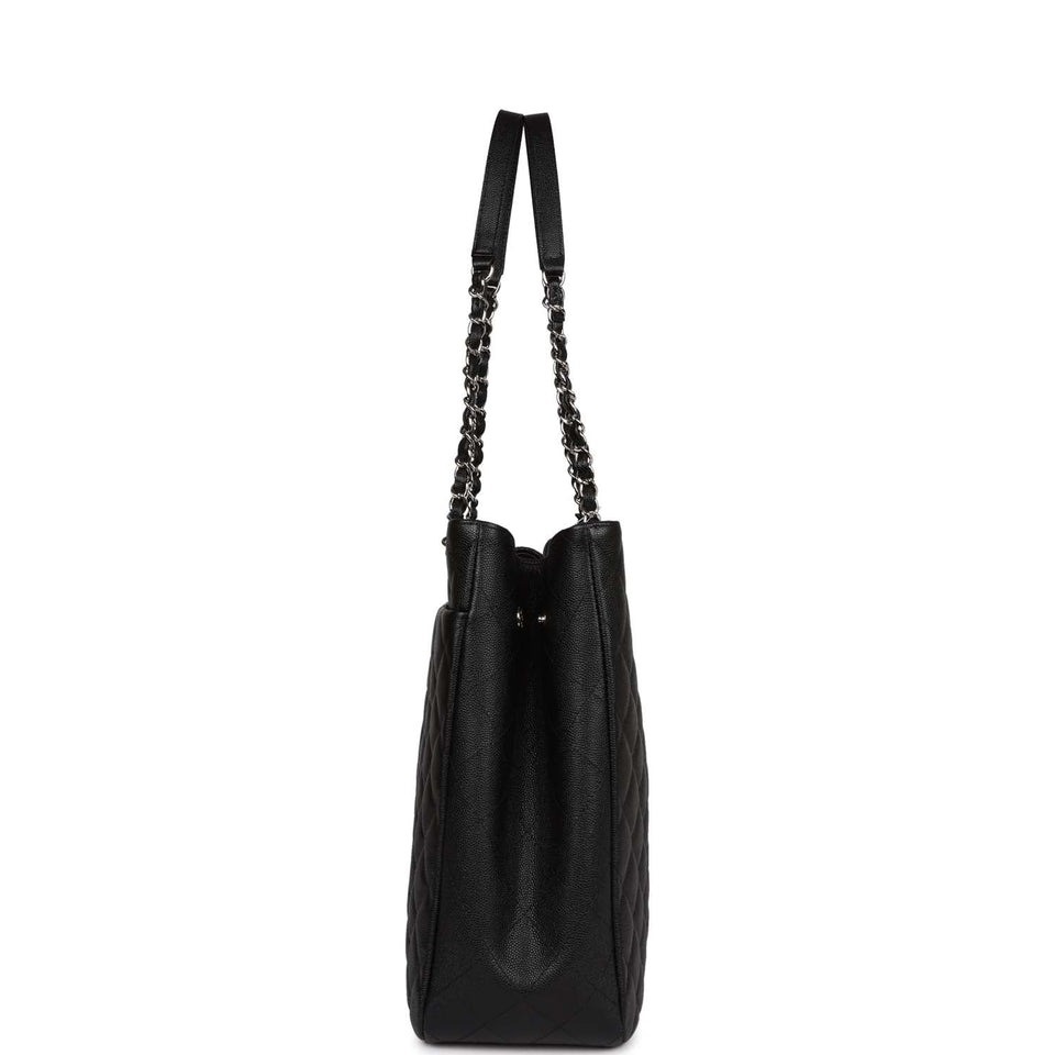 Chanel Timeless Tote Bag Black Caviar Silver Hardware