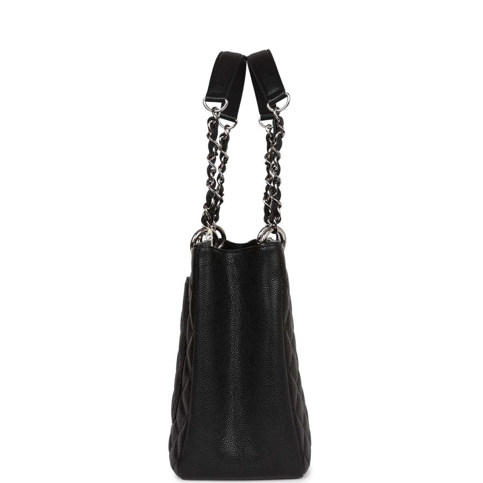 Chanel Grand Shopping Tote (GST) Bag Black Caviar Silver Hardware