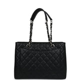 Chanel Grand Shopping Tote Bag Black Caviar Silver Hardware