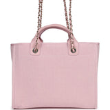 Chanel Small Deauville Shopping Tote Light Pink Canvas Light Gold Hardware