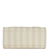Chanel Medium Striped Deauville Shopping Tote Light Beige Raffia Light Gold Hardware