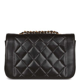 Chanel Vintage Small Diana Flap Bag Black Lambskin Gold Hardware