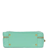 Chanel Vintage Vanity Case Bag Turquoise Patent Gold Hardware