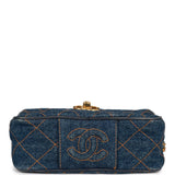 Chanel Vintage Mini Camera Bag Blue Denim Gold Hardware