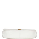 Chanel Vintage Half Moon Shoulder Bag White Lambskin Gold Hardware
