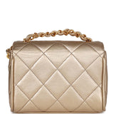 Chanel Vintage Nano Flap Bag Gold Metallic Lambskin Gold Hardware