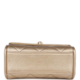 Chanel Vintage Nano Flap Bag Gold Metallic Lambskin Gold Hardware