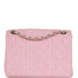 Chanel Vintage Classic Mini Flap Bag Pink Tweed Silver Hardware