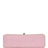Chanel Vintage Classic Mini Flap Bag Pink Tweed Silver Hardware