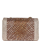 Custom Swarovski Crystal Chanel Vintage Medium Diana Flap Bag Beige Lambskin Gold Hardware