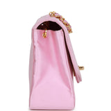 Chanel Vintage Small Flap Bag Pink Satin Gold Hardware