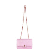 Chanel Vintage Small Flap Bag Pink Satin Gold Hardware